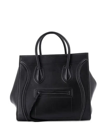 Pre-owned Celine Phantom Bag Smooth Leather Medium Tote Bag In Black