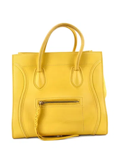 Pre-owned Celine Phantom Bag Smooth Leather Medium Tote Bag In Yellow