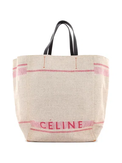 Pre-owned Celine Phantom Cabas Canvas Medium Tote Bag In Pink