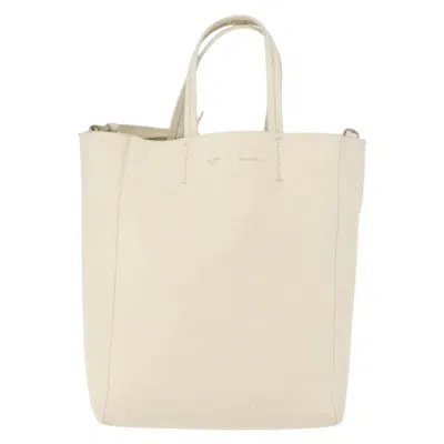 Pre-owned Celine Phantom Cabas Tote Leather White Leather Tote Bag Bag ()