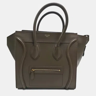 Pre-owned Celine Phantom Luggage Medium Green Leather Tote Bag
