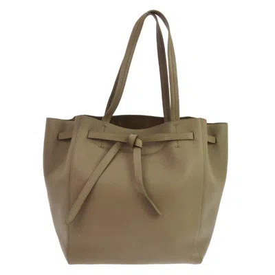 Pre-owned Celine Phantom Tie Cabas Leather Gray Leather Tote Bag Bag ()