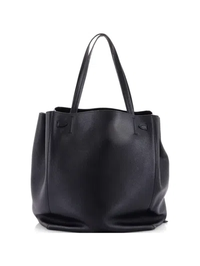 Pre-owned Celine Phantom Tie Cabas Leather Medium Tote Bag In Black