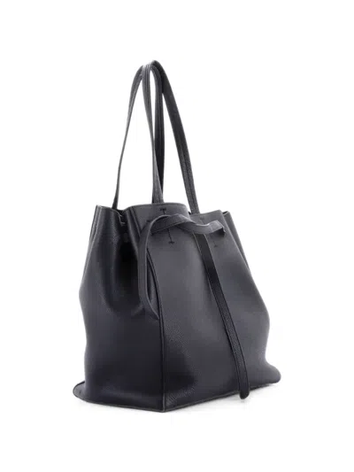 Pre-owned Celine Phantom Tie Cabas Leather Medium Tote Bag In Black
