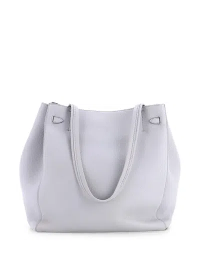 Pre-owned Celine Phantom Tie Cabas Leather Medium Tote Bag In Blue