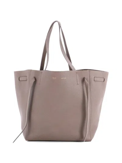 Pre-owned Celine Phantom Tie Cabas Leather Medium Tote Bag In Brown