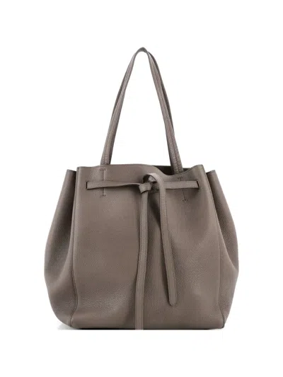 Pre-owned Celine Phantom Tie Cabas Leather Medium Tote Bag In Neutral