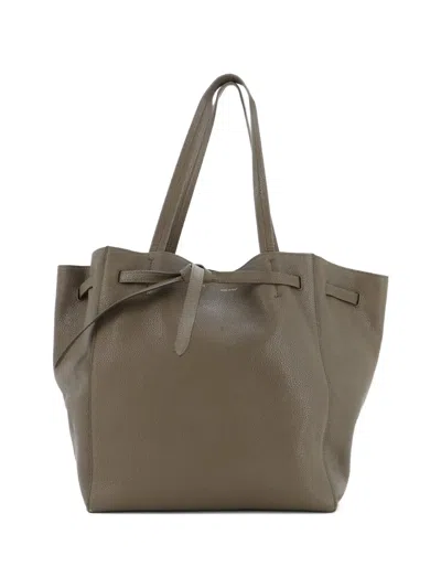 Pre-owned Celine Phantom Tie Cabas Leather Small Tote Bag In Brown