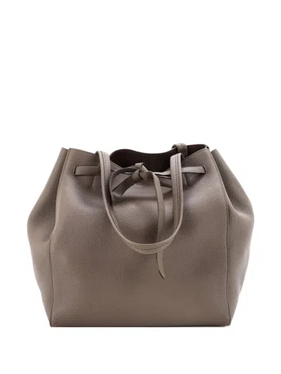 Pre-owned Celine Phantom Tie Cabas Leather Small Tote Bag In Neutral
