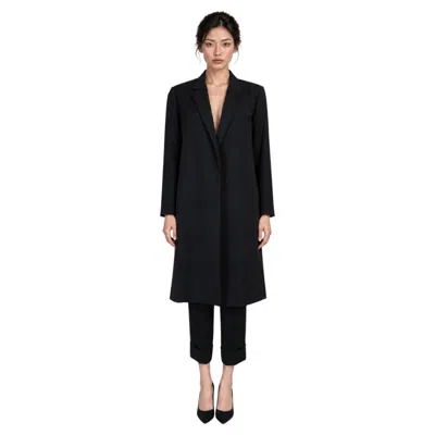 Pre-owned Celine Phoebe Philo Chester Wool Coat Black 38 S