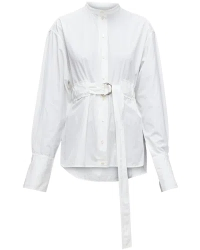 Celine Phoebe Philo Cotton D Ring Belt Minimal Shirt (authentic Pre-loved) In White