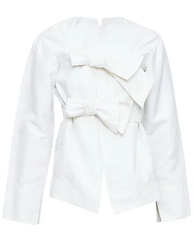 Celine Phoebe Philo Cream Cotton Silk Tie Front Straight Jacket (authentic  Pre-loved) In White