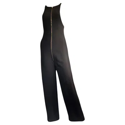 Pre-owned Celine Phoebe Philo Iconic Runway S/s 2011 Zip-front Black Crepe Jumpsuit Fr 34