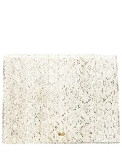 Pre-owned Celine Phoebe Philo Natural Scaled Leather Double Flap Portfolio Clutch Bag  (authentic Pre-loved)