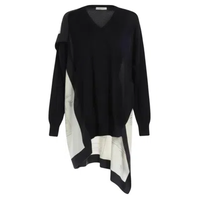 Pre-owned Celine Phoebe Philo Resort 2018 Navy V Neck Sweater Jumper Silk Map – Size Small In Blue