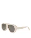 Celine Apres Ski Acetate Aviator Sunglasses In Ivory/smoke