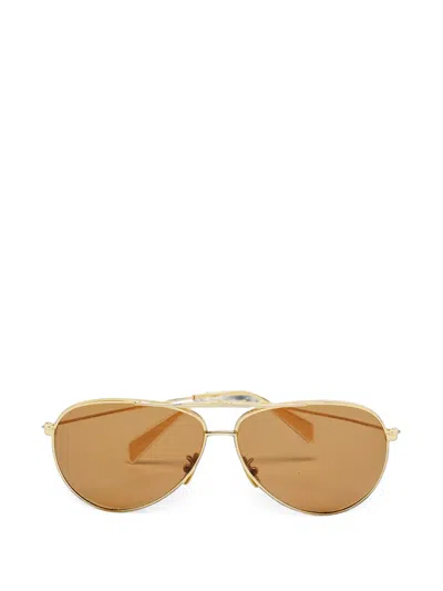 Pre-owned Celine Pilot-frame Sunglasses In Gold