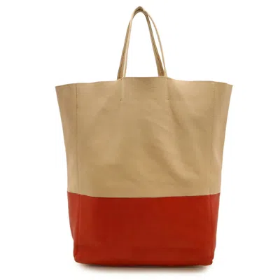 Pre-owned Celine Pink Beige Red Color Leather Shoulder Bag Tote Bag ()