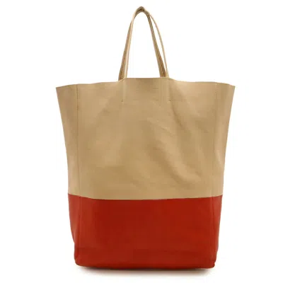 Pre-owned Celine Pink Beige Red Color Leather Shoulder Bag Tote Bag ()