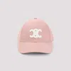 Celine Pink Cotton Triomphe Baseball Hat In Pink