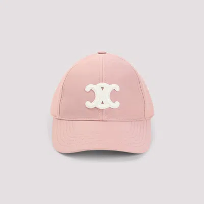 Celine Pink Cotton Triomphe Baseball Hat