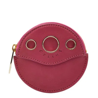 Pre-owned Celine Pink Leather Coin Purse/coin Case ()