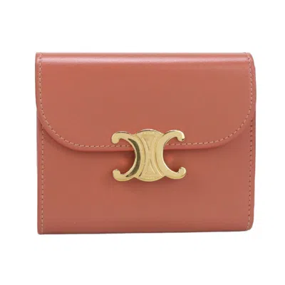 Pre-owned Celine Pink Leather Wallet (tri-fold) ()