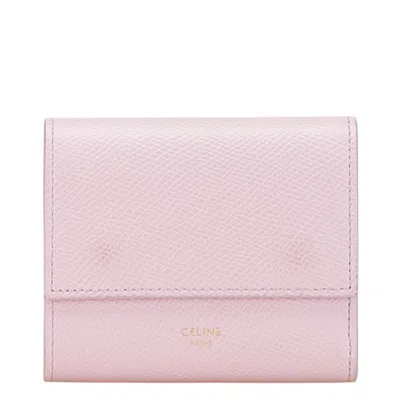 Pre-owned Celine Pink Leather Wallet (tri-fold) ()