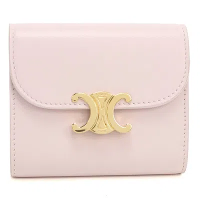 Pre-owned Celine Pink Leather Wallet (tri-fold) ()