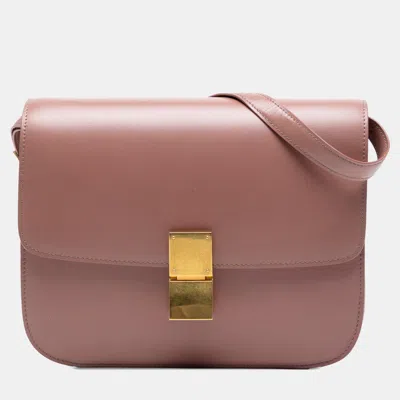 Pre-owned Celine Pink Medium Calfskin Classic Box