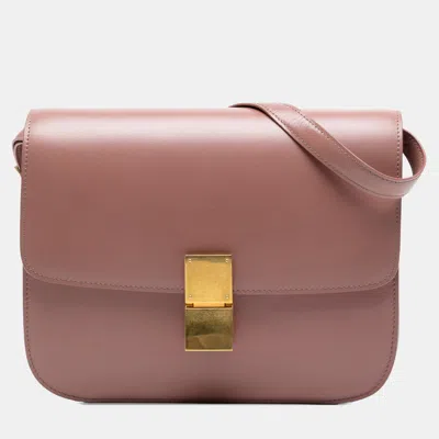 Pre-owned Celine Pink Medium Calfskin Classic Box