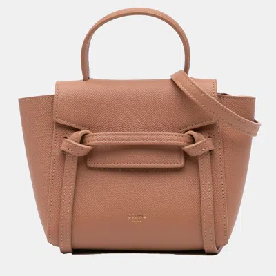 Pre-owned Celine Pink Pico Grained Calfskin Belt Bag