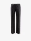 Celine Pinstripe Wool Trousers In Gray
