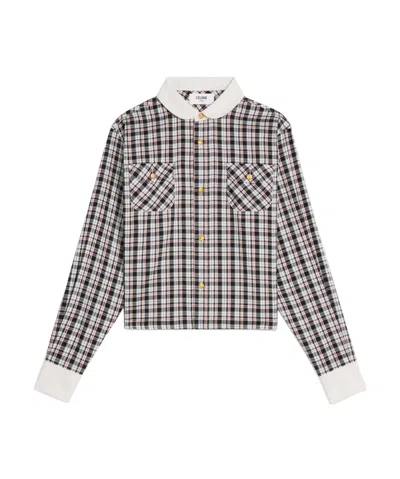 Celine Plaid Long-sleeved Shirt In Gray