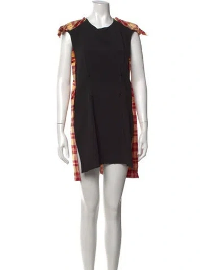 Pre-owned Celine Plaid Print Mini Dress In Red