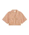 Celine Plaid Short Shirt In Nude