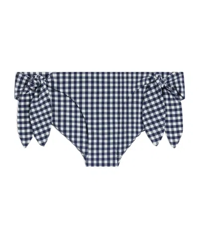 Celine Plaid Swim Trunks In Blue