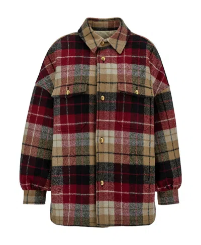 Celine Plaid Wool Undershirt Coat In Multicolor