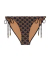 Celine Plain Knitted Letter Pattern Swimming Trunks In Black