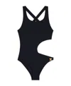 Celine Plain Knitted One-piece Swimsuit In Black