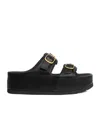 Celine Platform Flat Sandals In Black