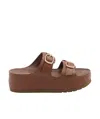 Celine Platform Slippers In Brown