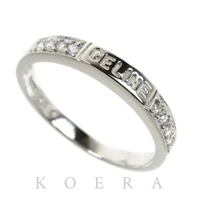 Pre-owned Celine Platinum 900 Band Ring ()