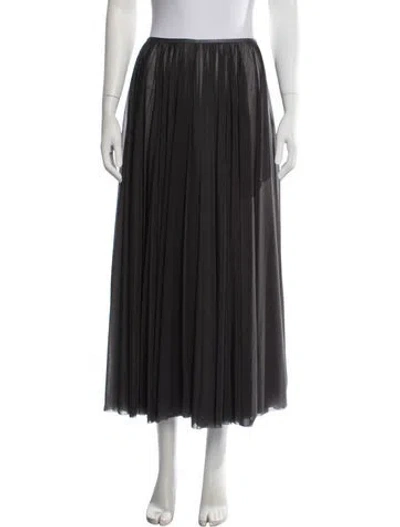 Pre-owned Celine Pleated Accents Long Skirt In Grey