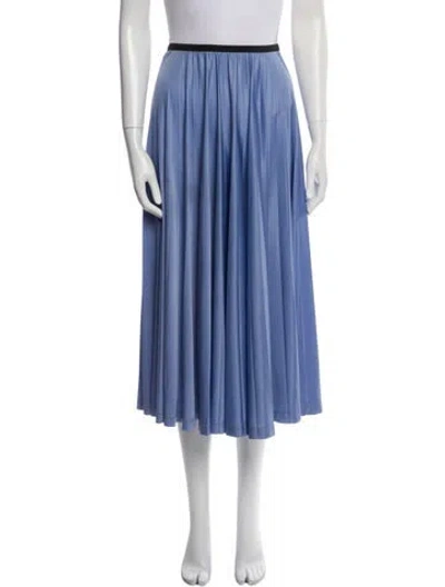 Pre-owned Celine Pleated Accents Midi Length Skirt In Blue