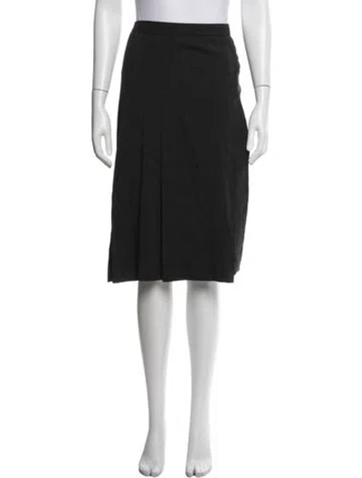 Pre-owned Celine Pleated Accents Midi Length Skirt In Grey