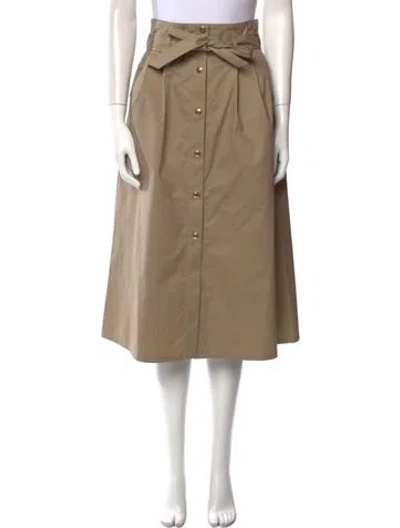 Pre-owned Celine Pleated Accents Midi Length Skirt In Neutral