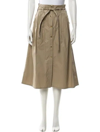 Pre-owned Celine Pleated Accents Midi Length Skirt In Neutral
