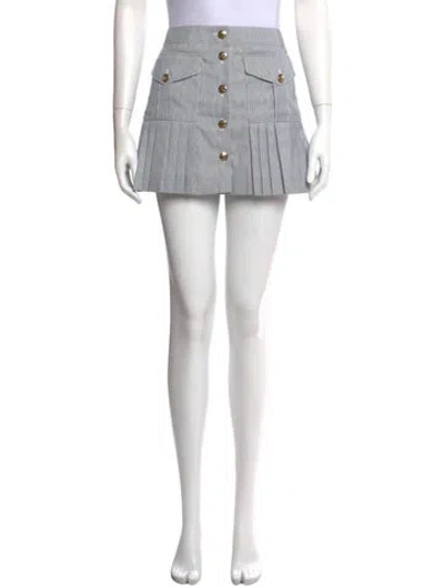 Pre-owned Celine Pleated Accents Mini Skirt In Blue