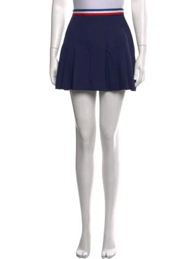 Pre-owned Celine Pleated Accents Mini Skirt In Blue